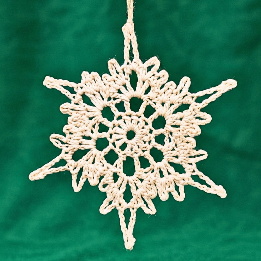 4-Round Crochet Snowflake Ornament Pattern - Christmas Decor