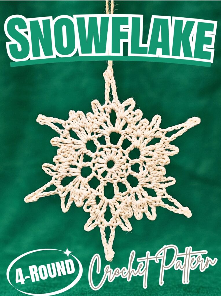 4-Round Crochet Snowflake Ornament Pattern - Christmas Decor