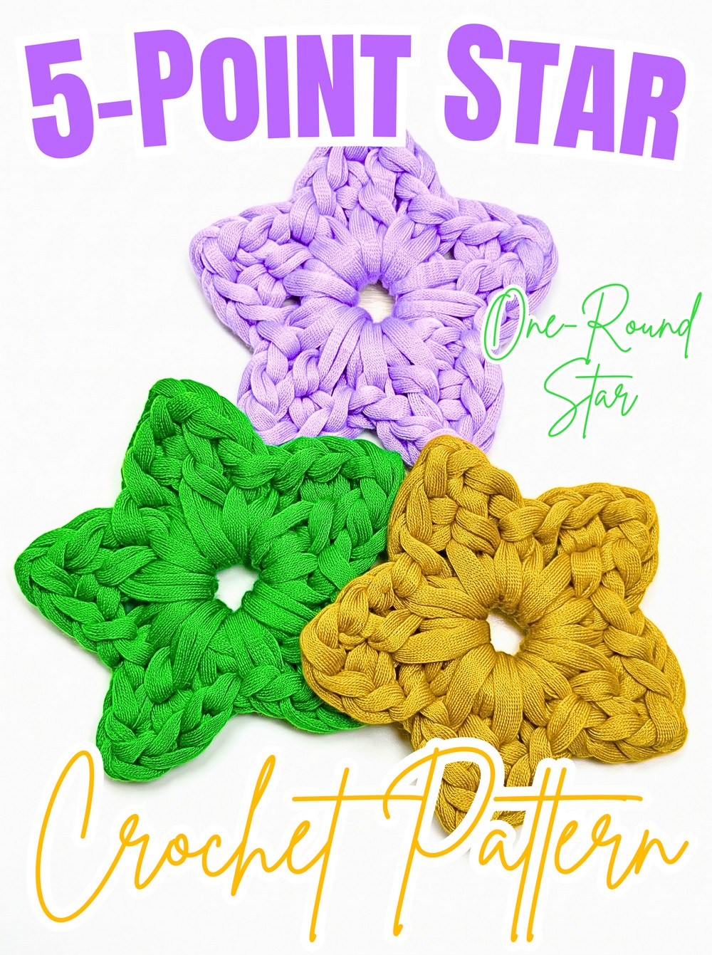 Crochet 5-Point Star Pattern - Easy One-Round Star