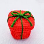 Crochet Christmas Gift Box Pattern with Lid and Ribbon Bow