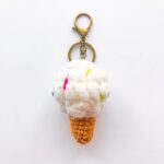 Crochet Ice Cream Cone Keychain Pattern with Sprinkles