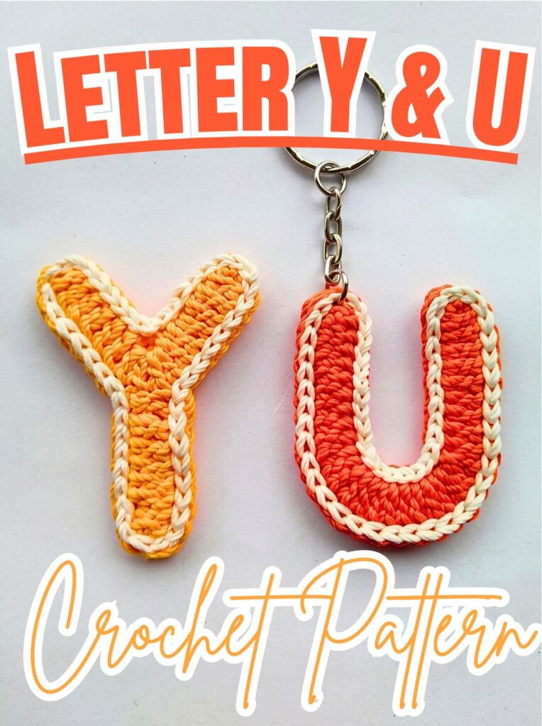 Crochet Letter Y and U Keychain Pattern Free
