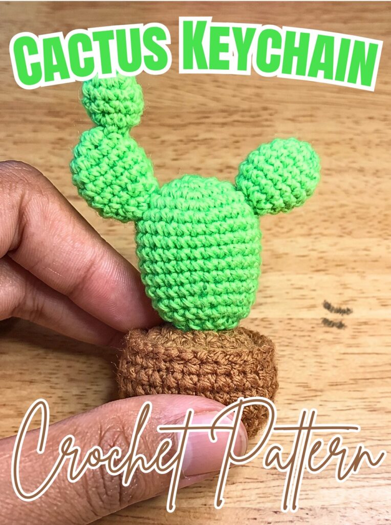 Crochet Mini Cactus Keychain Pattern – Cute Potted Cactus