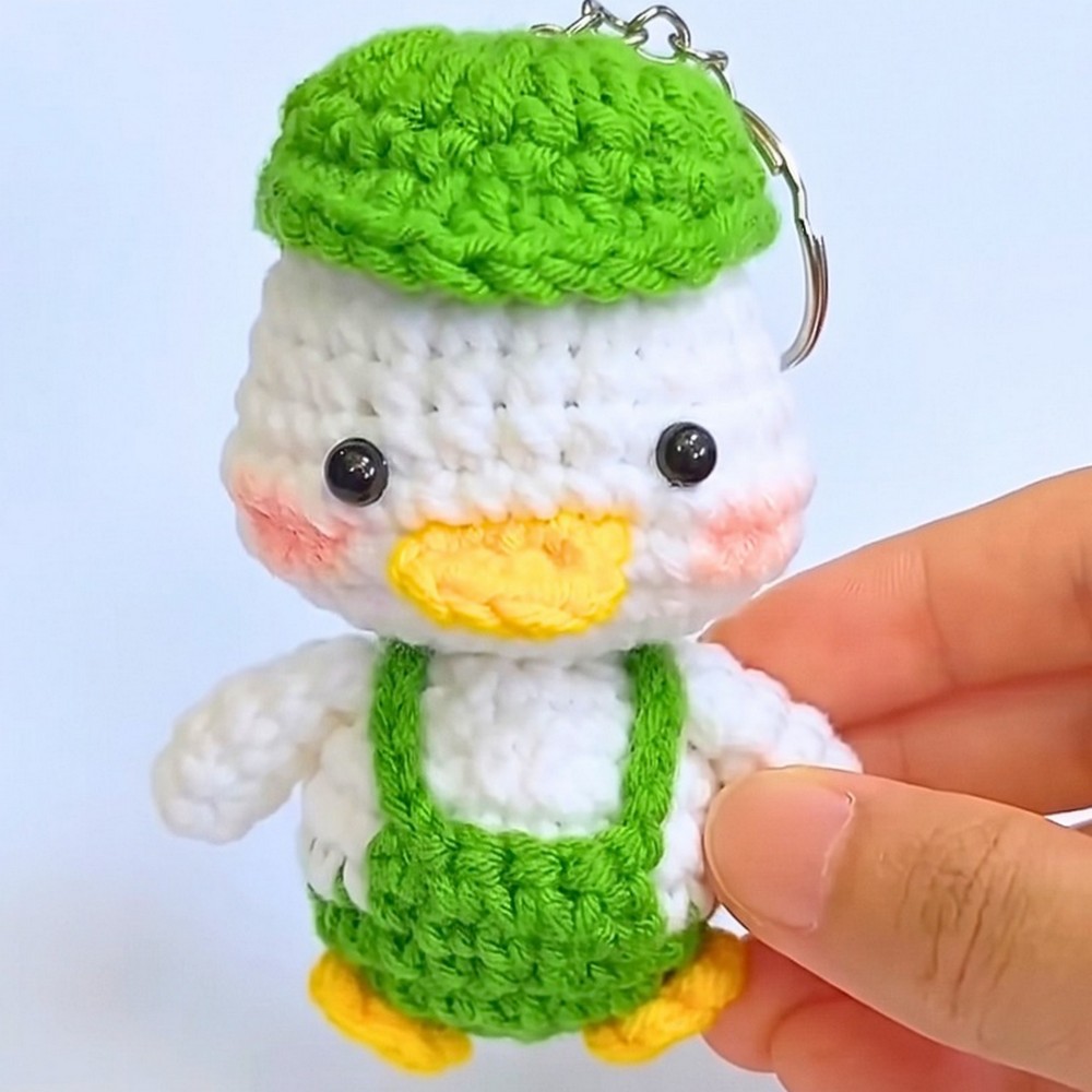 Crochet Mini Duck with Overalls and Hat – Free Pattern