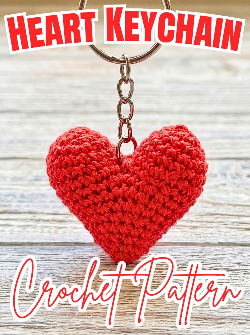 Crochet Mini Heart Keychain Pattern – 3D Heart Tutorial