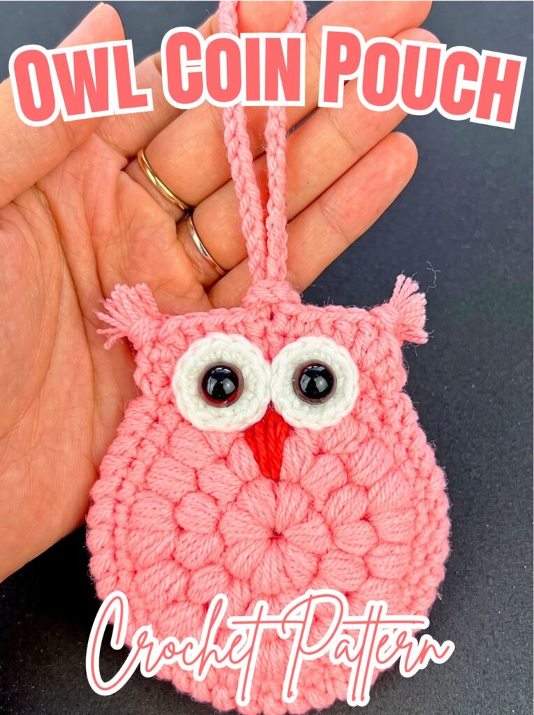 Crochet Owl Coin Pouch Pattern with Pull String and Beak