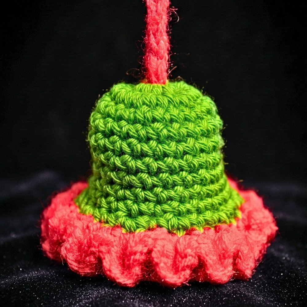 Crochet Ruffled Christmas Bell Ornament