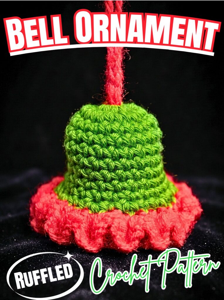 Crochet Ruffled Christmas Bell Ornament