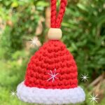 Crochet Santa Claus Hat Ornament Pattern with Snowflake