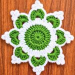 Crochet Snowflake Coaster Pattern with Picot Border