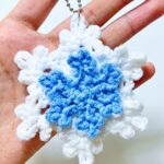 Crochet Snowflake Keychain Pattern | Two-Layer Winter Snowflake