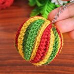 Crochet Spiral Ribbed Christmas Ball Ornament Pattern