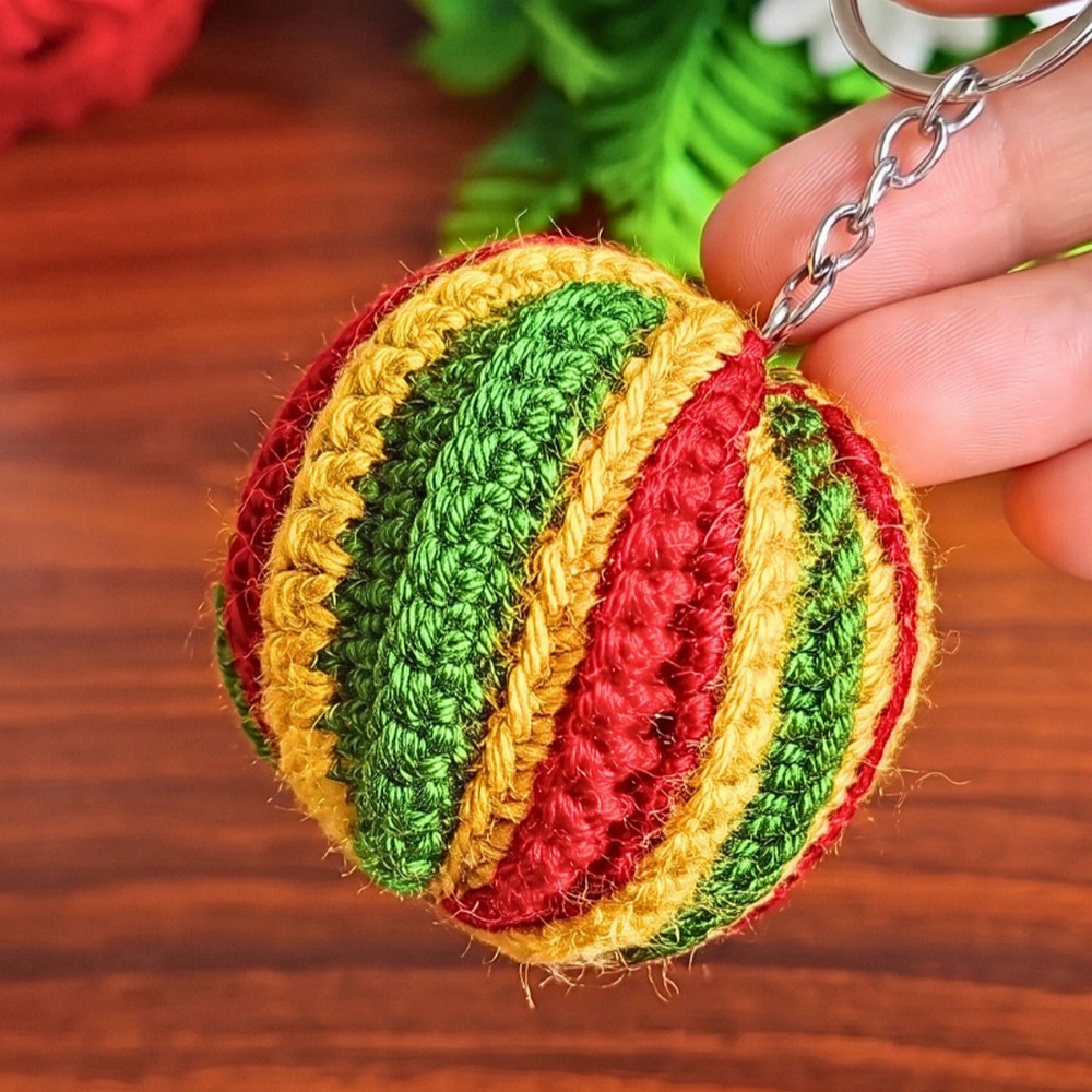Crochet Spiral Ribbed Christmas Ball Ornament Pattern