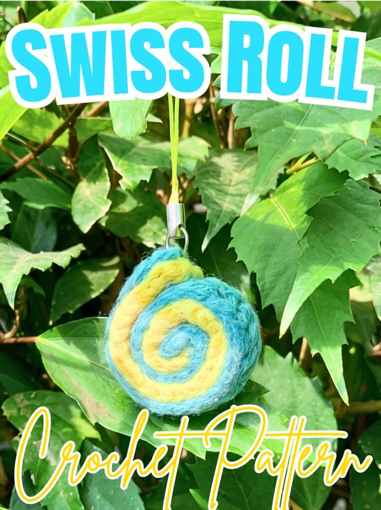 Crochet Swiss Roll Keychain – Easy Mini Cake Pattern