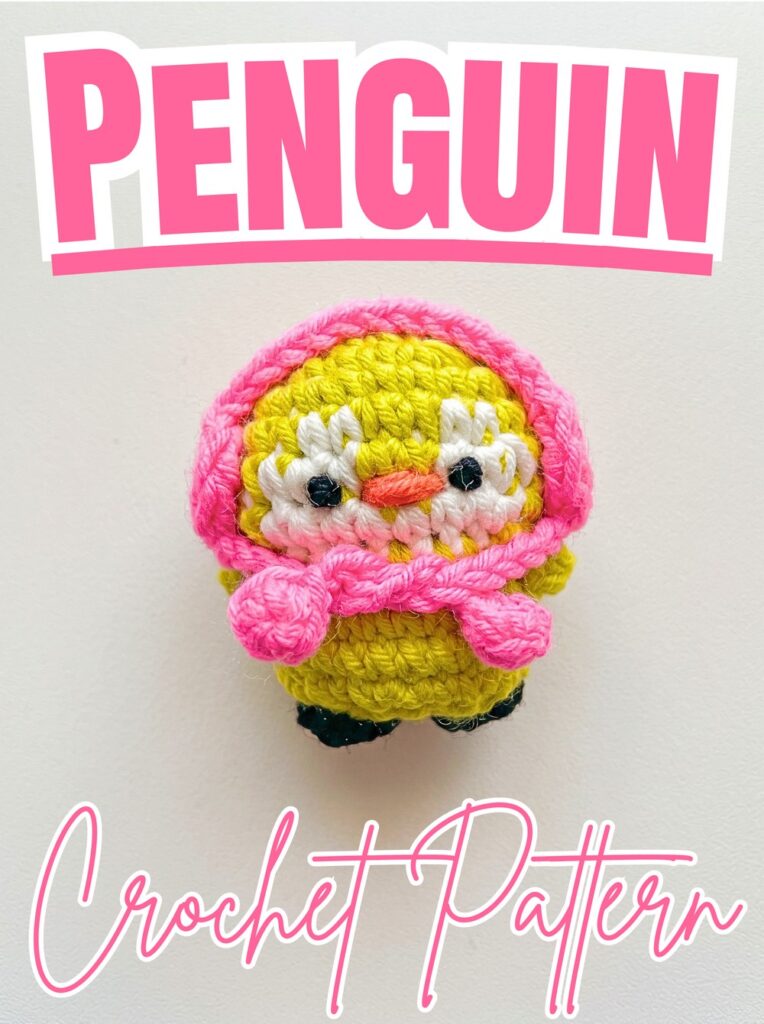 Little Crochet Penguin Amigurumi with Earmuffs and Scarf