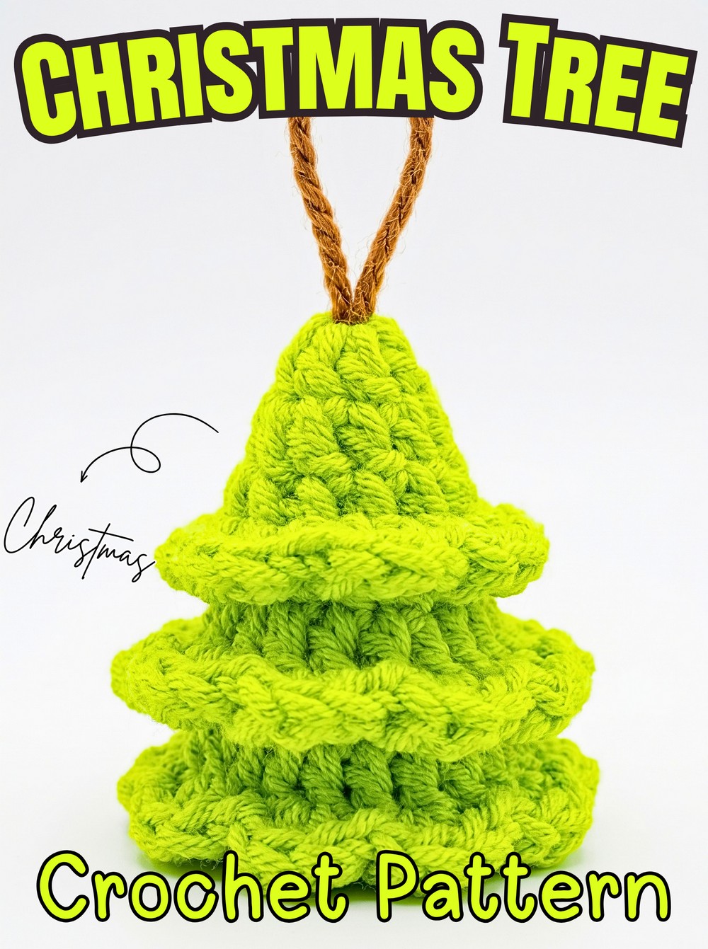 Mini Christmas Tree Crochet Pattern with Hanging Cord
